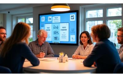 Gruppe mennesker av ulik alder og bakgrunn engasjerer seg i utdanning eller samfunnsprosjekter.