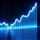 Lysende digital graf og analyse på en skjerm, illustrerer dyp dataanalyse