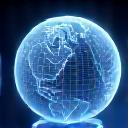 Jordkloden med et rutenett og finansielle symboler, symboliserer globalt perspektiv